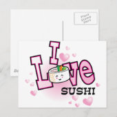 Ik hou van sushi briefkaart (Voorkant / Achterkant)
