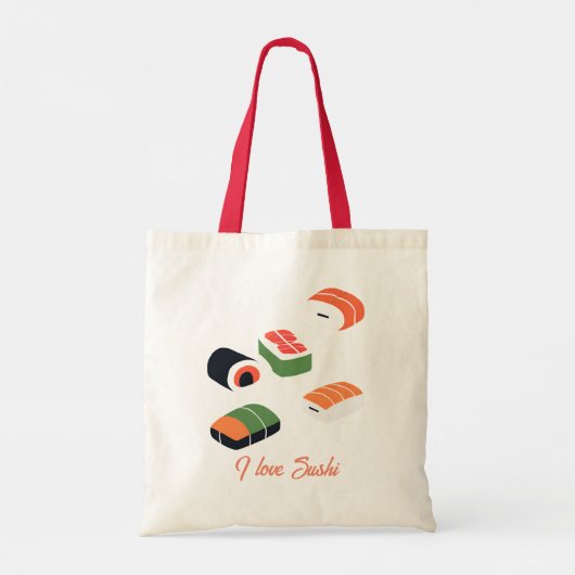Ik hou van sushi design tote bag (Achterkant)