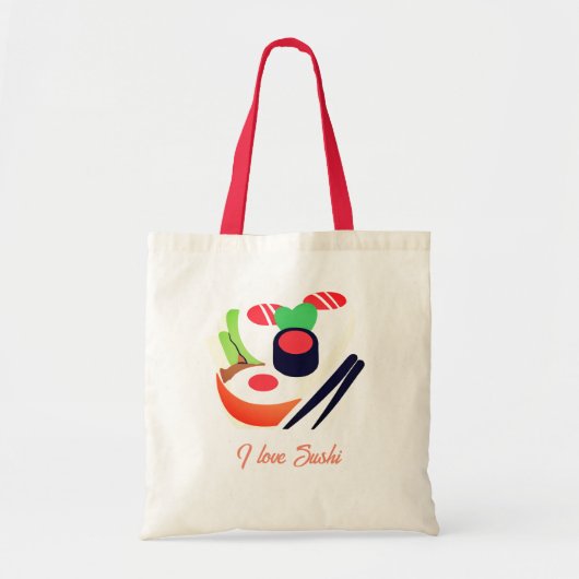 Ik hou van sushi design tote bag (Voorkant)