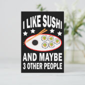 Ik hou van sushi en misschien drie andere mensen bedankkaart (Staand voorkant)
