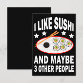 Ik hou van sushi en misschien drie andere mensen bedankkaart (Voorkant / Achterkant)
