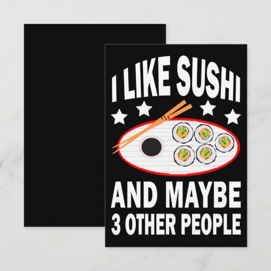 Ik hou van sushi en misschien drie andere mensen bedankkaart (Voorkant / Achterkant)