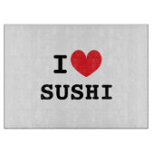 Ik hou van sushi glazen snijplank cadeau voor chef (Voorkant)