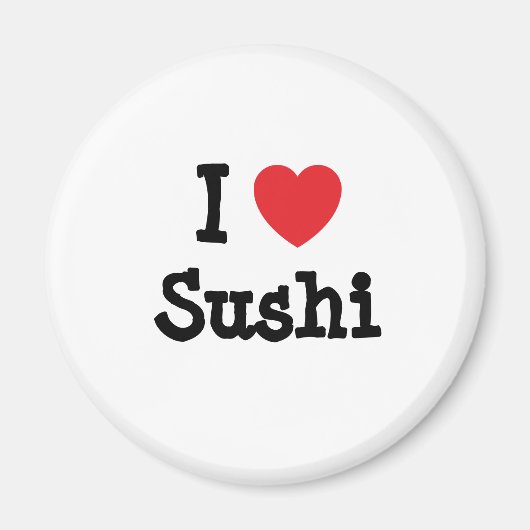 Ik hou van Sushi hart T-shirt Magneet (Voorkant)