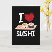 Ik hou van Sushi Japan Kawaii Kaart (Gele Bloem)