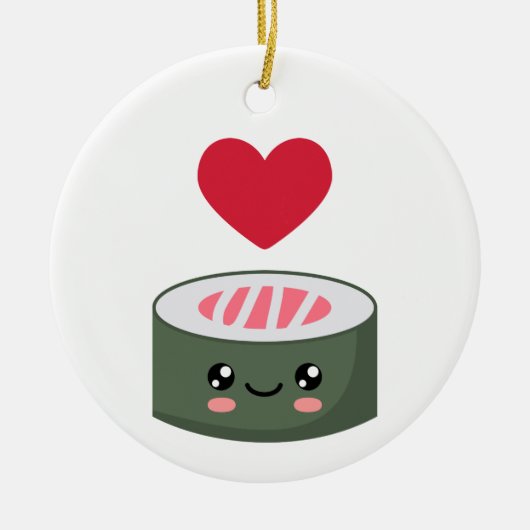 Ik hou van Sushi Keramisch Ornament (Voorkant)