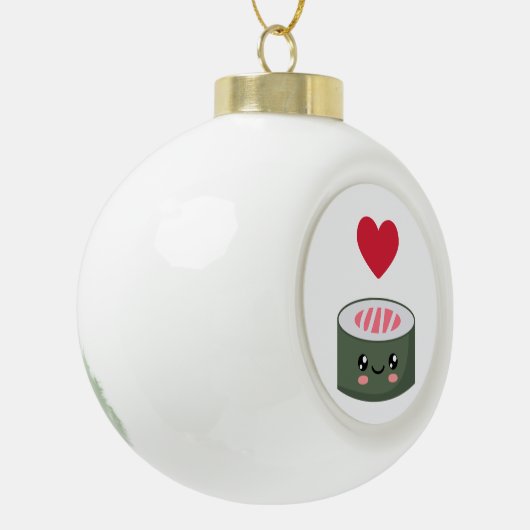 Ik hou van Sushi Keramische Bal Ornament (Links)