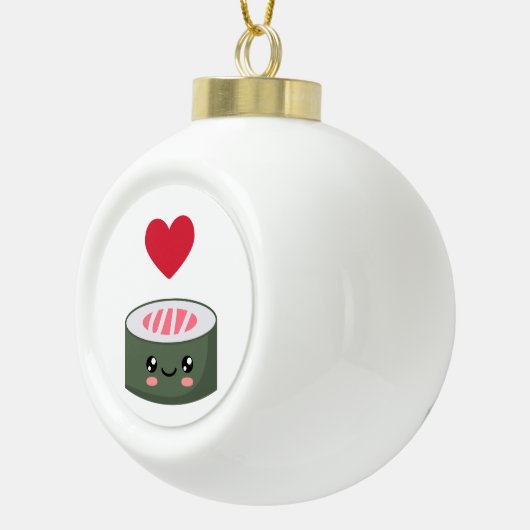 Ik hou van Sushi Keramische Bal Ornament (Rechts)