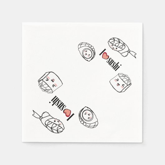 Ik hou van Sushi Napkin Servet (Voorkant)
