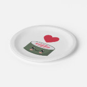 Ik hou van Sushi Papieren Bordje (Gekanteld)