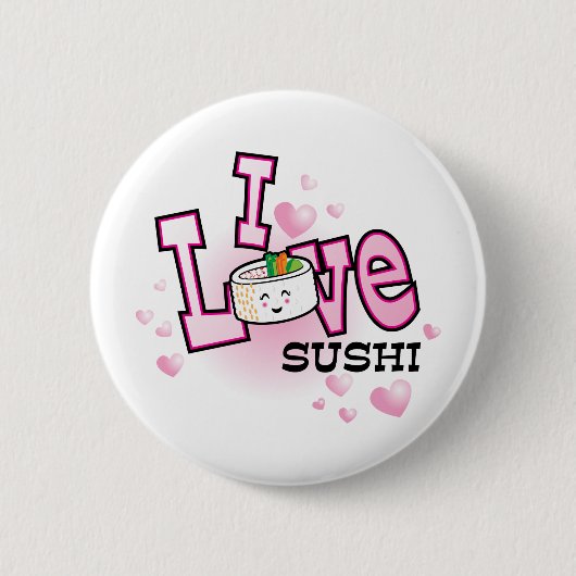 Ik hou van sushi ronde button 5,7 cm (Voorkant)