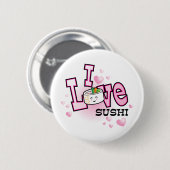 Ik hou van sushi ronde button 5,7 cm (Voorkant /achterkant)