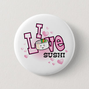 Ik hou van sushi ronde button 5,7 cm