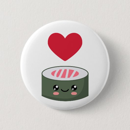 Ik hou van Sushi Ronde Button 5,7 Cm (Voorkant)