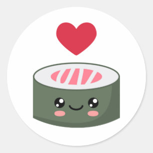 Ik hou van Sushi Ronde Sticker