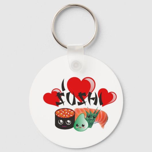 Ik hou van sushi sleutelhanger (Voorkant)