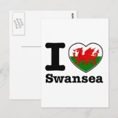 Ik hou van Swansea Briefkaart (Voorkant / Achterkant)