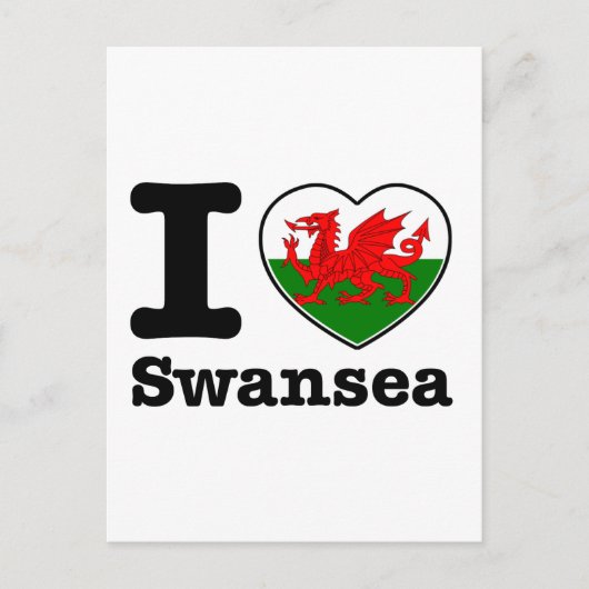 Ik hou van Swansea Briefkaart (Voorkant)