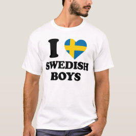 Ik hou van Swedish Boys Fun Sweden Flag Heart Desi T-shirt