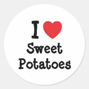 Ik hou van Sweet Potatoes hart T-Shirt Ronde Sticker