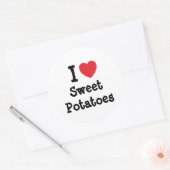 Ik hou van Sweet Potatoes hart T-Shirt Ronde Sticker (Envelop)
