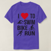 Ik hou van Swim Bike run Sport Triatlete 3 T-shirt (Design voorkant)