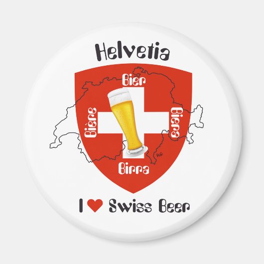 Ik hou van Swiss Beer Magnet (Voorkant)