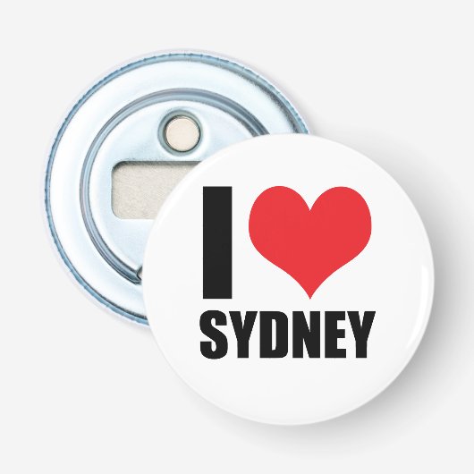 Ik hou van Sydney Button Flesopener (Voorkant)