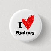 Ik hou van Sydney Ronde Button 3,2 Cm (Voorkant)