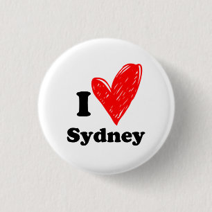 Ik hou van Sydney Ronde Button 3,2 Cm