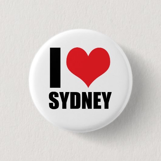 Ik hou van Sydney Ronde Button 3,2 Cm (Voorkant)