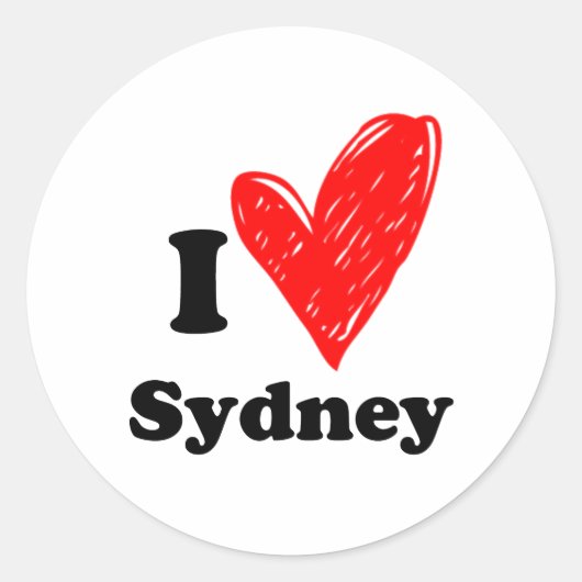 Ik hou van Sydney Ronde Sticker (Voorkant)