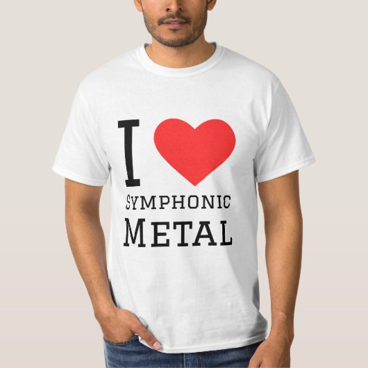 Ik hou van symfonisch metaal t-shirt (Voorkant)