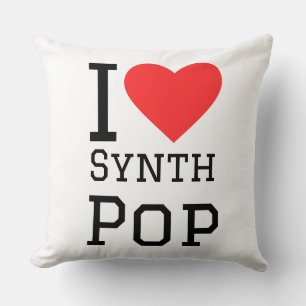 Ik hou van synth pop Square sticker Kussen