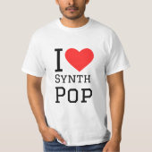Ik hou van synth pop Square sticker T-shirt (Voorkant)