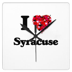Ik hou van Syracuse New York Vierkante Klok