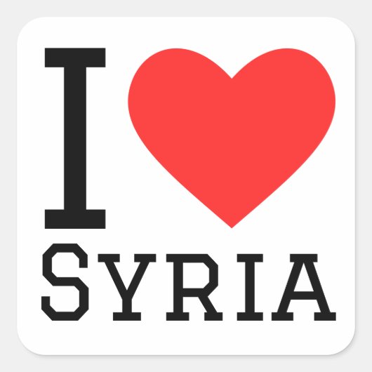 Ik hou van Syrië Vierkante Sticker (Voorkant)