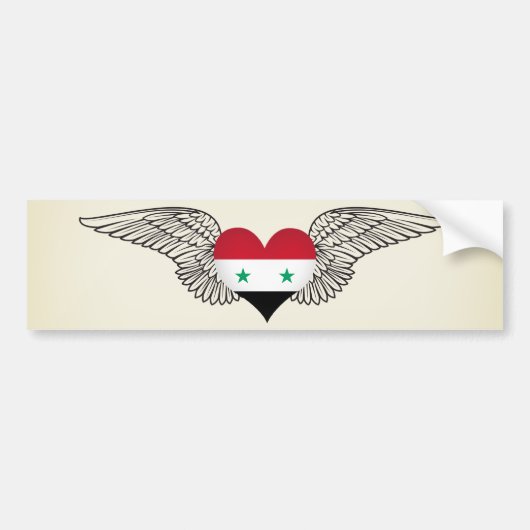 Ik hou van Syrië - vleugels Bumpersticker (Voorkant)