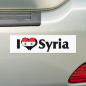Ik hou van Syrische vlag Bumpersticker (Op auto)