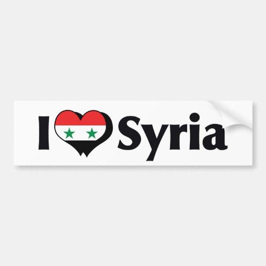 Ik hou van Syrische vlag Bumpersticker (Voorkant)