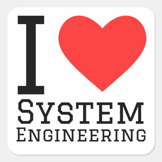 Ik hou van systeemtechniek vierkante sticker (Voorkant)