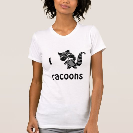 Ik hou van T-shirt voor raccoon (Voorkant)