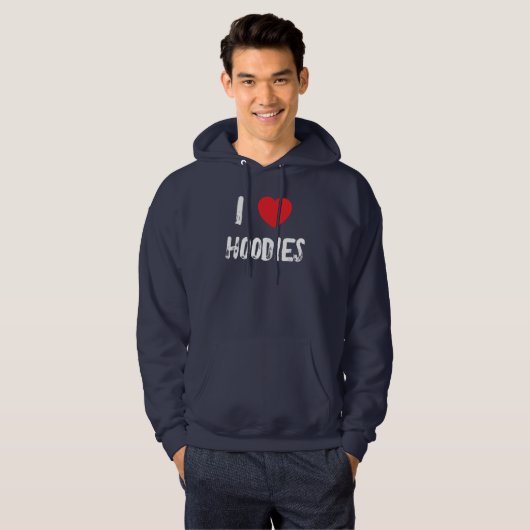 Ik hou van T-shirts met hoodies (Voorkant volledig)