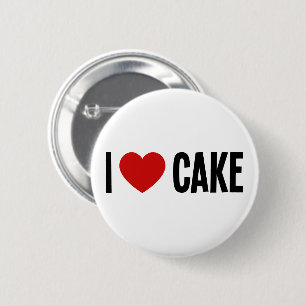 Ik hou van taart • Ik hart taart ronde knop Button 5,7 Cm