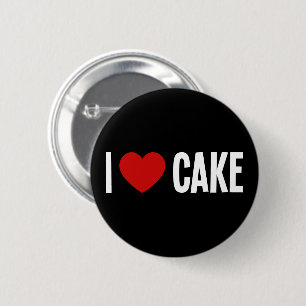 Ik hou van taart • Ik hart taart ronde knop Button 5,7 Cm