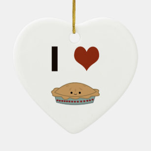 Ik hou van taart keramisch ornament