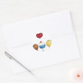 Ik hou van taart poppen ronde sticker (Envelop)