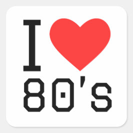 Ik hou van tachtig vierkante sticker