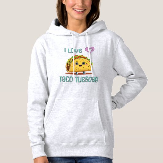 Ik hou van Taco Dinsdag Hoodie (Voorkant)