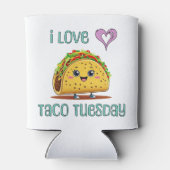 Ik hou van Taco Tuesday Blikjeskoeler (Achterkant)